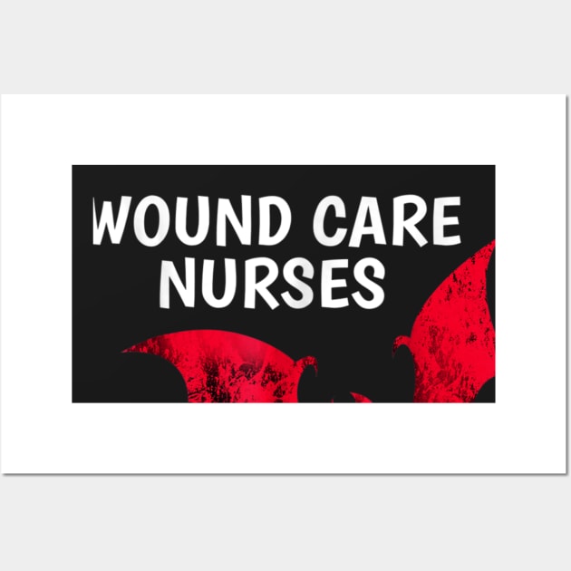 Halloween Wound Care Nurse Shirt Little Batty Wall Art by Christyn Evans